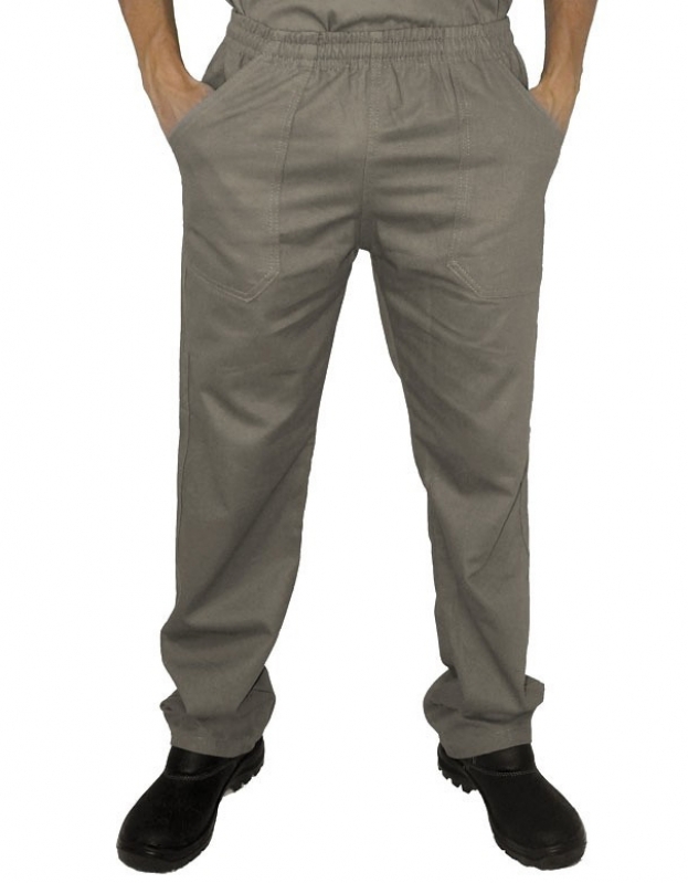 Calça Brim Masculina Uniforme Buriticupu - Calça para Uniforme com Faixa Refletiva
